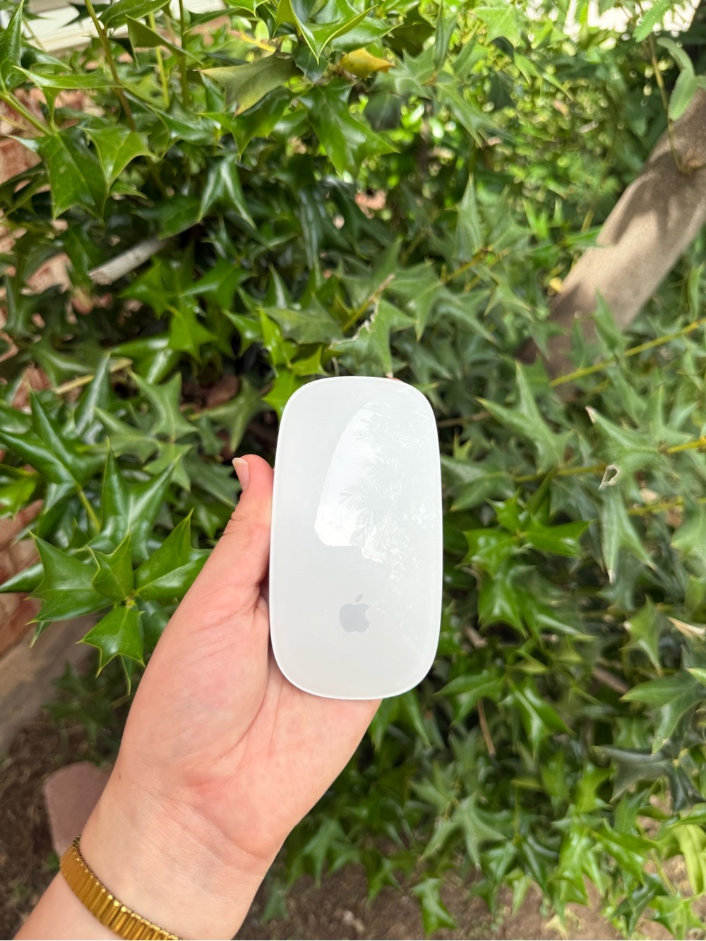Apple White Wireless Touch Mouse with Apple Logo